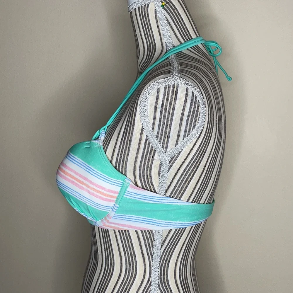 New Aerie Swim Halter Bikini Top 36C Multicolor - Picture 3 of 10